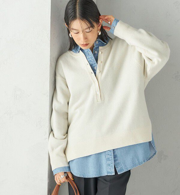 SHIPS for women「〈手洗い可能〉ウール カシミヤ 2WAY プルオーバー」|ニット・セーター|