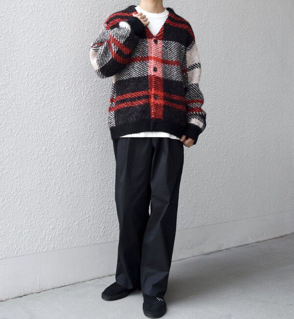 SHIPS any「SHIPS any:〈手洗い可能〉アルパカ ミックス シャギー チェック ニット カーディガン◇」|カーディガン|