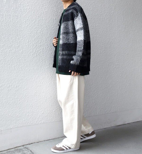 SHIPS any「SHIPS any:〈手洗い可能〉アルパカ ミックス シャギー チェック ニット カーディガン◇」|カーディガン|