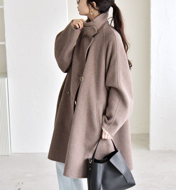 quaranciel「quaranciel: リバー スタンド & テーラード ダブルブレスト Aライン コート」|その他|