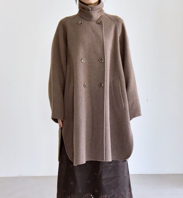 quaranciel「quaranciel: リバー スタンド & テーラード ダブルブレスト Aライン コート」|その他|