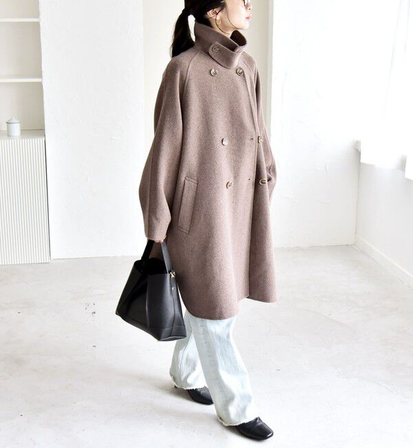 quaranciel「quaranciel: リバー スタンド & テーラード ダブルブレスト Aライン コート」|その他|