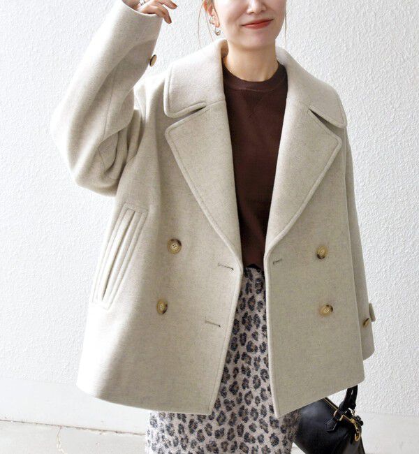 SHIPS any「SHIPS any: カシミヤ ミックス テーラード ショート Pコート」|ピーコート|