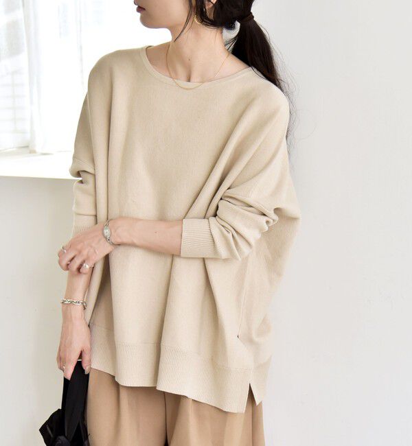 quaranciel「quaranciel:〈洗濯機可能〉ボートネック ワイド ニット プルオーバー」|ニット・セーター|