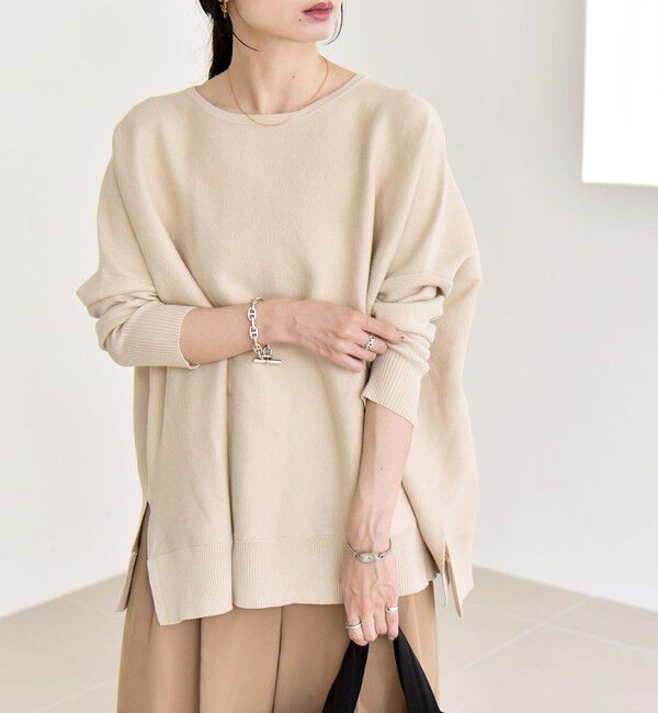 quaranciel「quaranciel:〈洗濯機可能〉ボートネック ワイド ニット プルオーバー」|ニット・セーター|