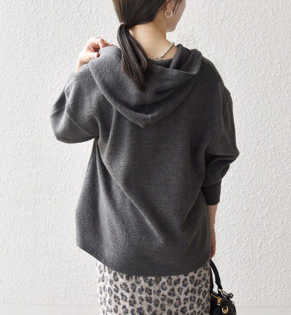 SHIPS any「SHIPS any:〈手洗い可能〉起毛 ワッフル ハーフジップ フーディー プルオーバー」|Tシャツ・カットソー|