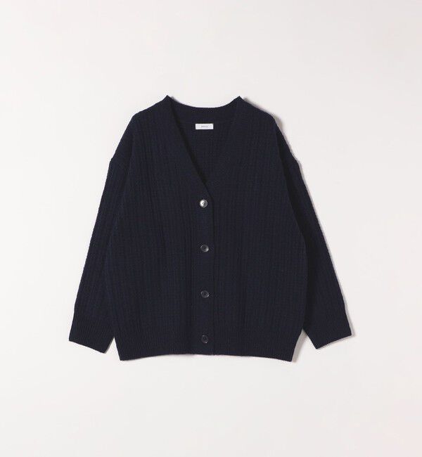 SHIPS any「SHIPS any: リブ タック編み Vネック ルーズ ニット カーディガン」|カーディガン|