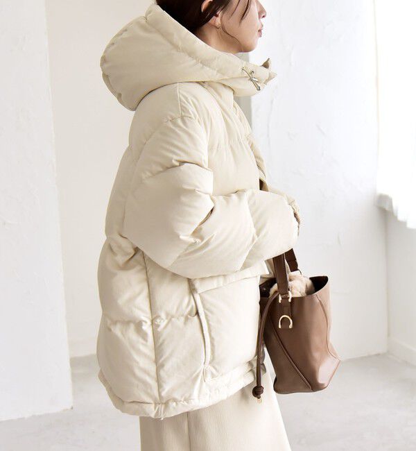 quaranciel「quaranciel: フーディー & ハイネック 2way ショート ダウン ジャケット」|ダウン|