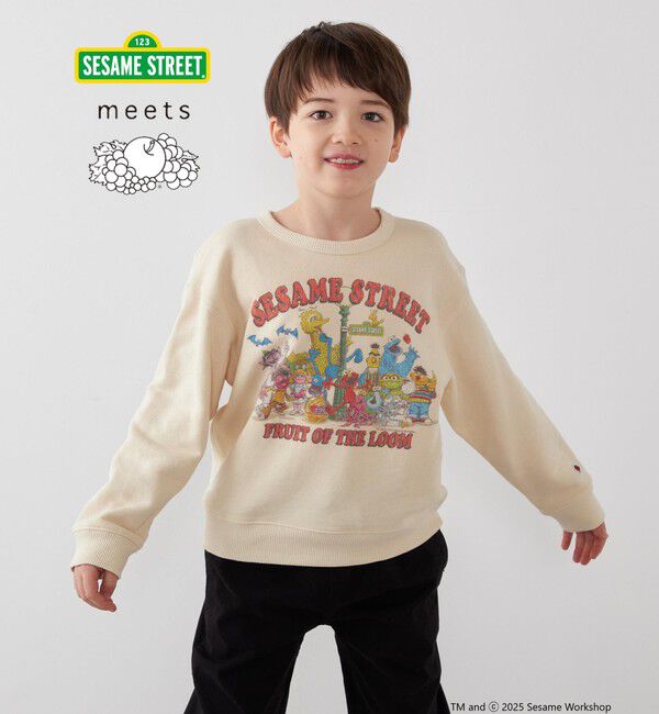 SHIPS any「SESAME STREET meets FRUIT OF THE LOOM: プリント スウェット<KIDS>」|スウェット・ジャージ|ナチュラル