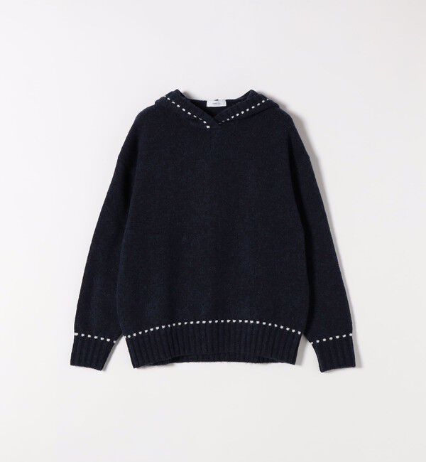 SHIPS any「SHIPS any:〈手洗い可能〉ステッチ デザイン フーディー ルーズ ニット」|ニット・セーター|