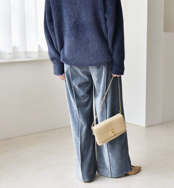 quaranciel「quaranciel:〈洗濯機可能〉ポリエステル ベロア ピンタック イージー ワイド パンツ」|その他|