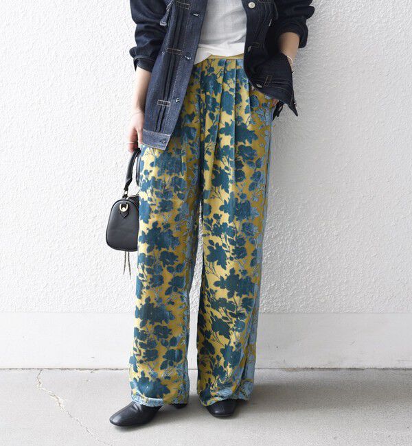 SHIPS any「SHIPS any:〈手洗い可能〉フラワー オパール タック セミワイド イージー パンツ」|その他|