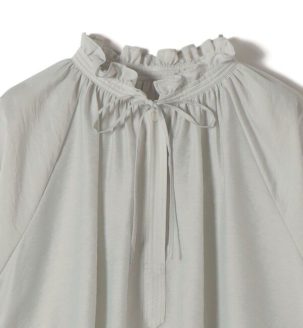 SHIPS for women「《一部追加予約》〈手洗い可能〉シアー タンブラー リボン デザイン 長袖 ブラウス」|シャツ・ブラウス|