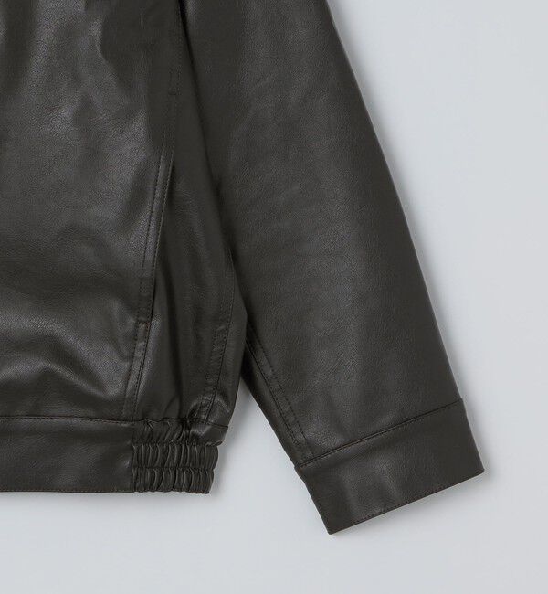 SHIPS「City Ambient Products: 合成皮革 ジップ ブルゾン」|ブルゾン・スタジャン|