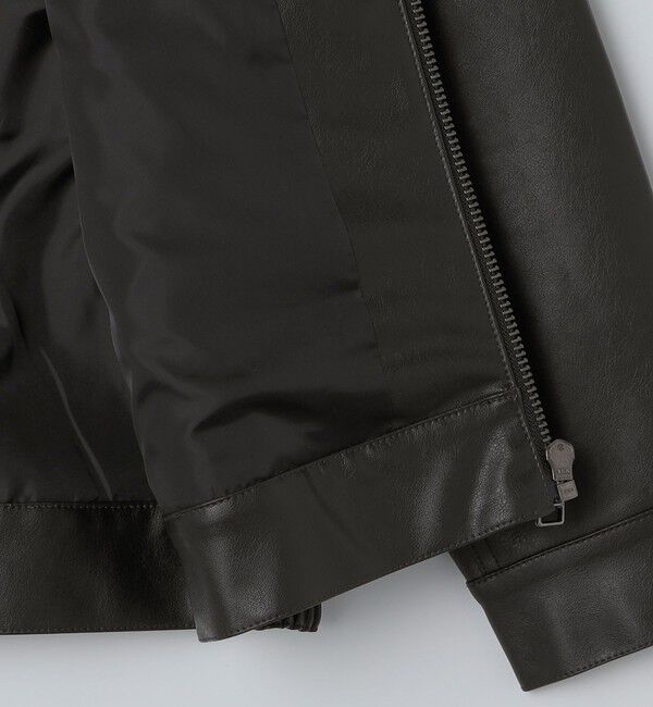 SHIPS「City Ambient Products: 合成皮革 ジップ ブルゾン」|ブルゾン・スタジャン|