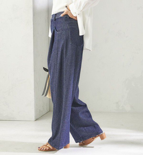 SHIPS for women「〈手洗い可能〉ルーズ デニム ポケット デザイン パンツ」|デニム|