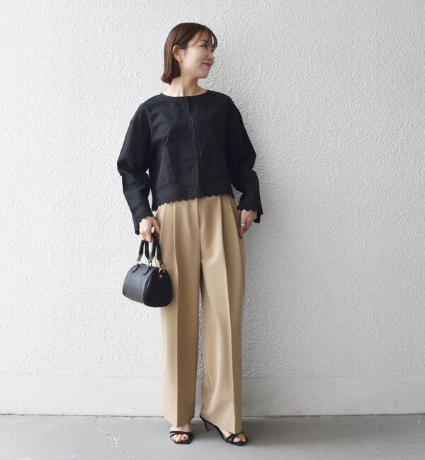 SHIPS any「《予約》SHIPS any:〈手洗い可能〉リネンミックス ハシゴレース シャツ カーディガン」|カーディガン|