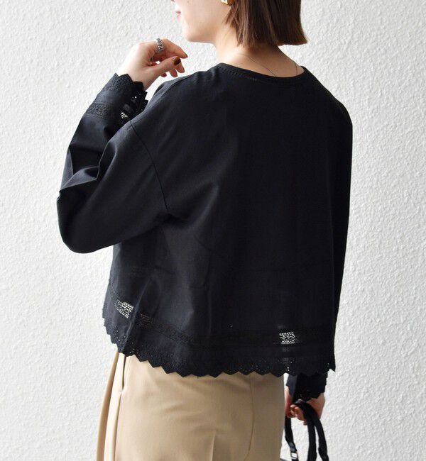 SHIPS any「《予約》SHIPS any:〈手洗い可能〉リネンミックス ハシゴレース シャツ カーディガン」|カーディガン|