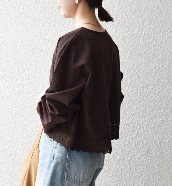 SHIPS any「《予約》SHIPS any:〈手洗い可能〉リネンミックス ハシゴレース シャツ カーディガン」|カーディガン|