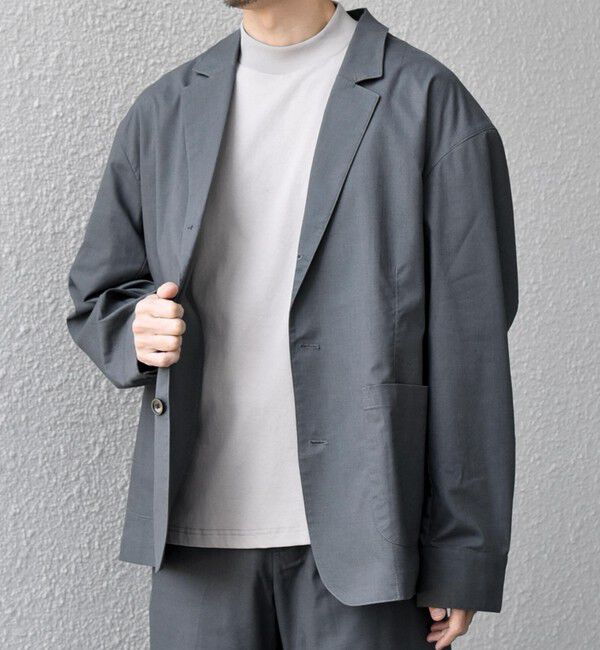 SHIPS any「【WEB限定】SHIPS any: ハイブリッドリネン リラックス テーラード ジャケット (セットアップ対応)26SS◆」|テーラードジャケット|ダークグレー