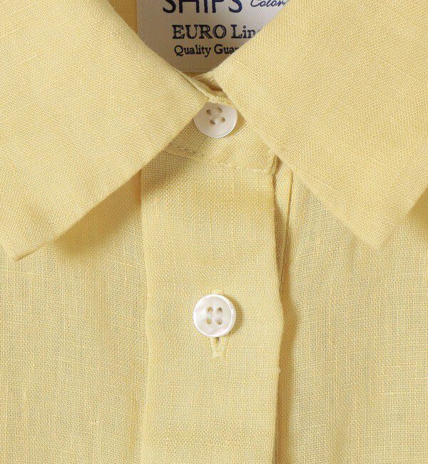 SHIPS Colors 「《予約》SHIPS Colors:〈洗濯機可能〉ユーロリネン ボクシー パフスリーブ シャツ◆」|シャツ・ブラウス|