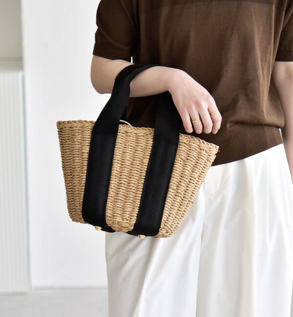 quaranciel「《予約》quaranciel: バイカラー テープハンドル ペーパー トート バッグ」|トートバッグ|