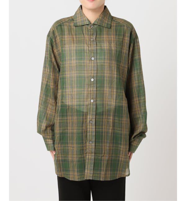 OUTDOOR PRODUCTS Usual Things「追加 シアーチェックスプレッドカラーシャツ」|シャツ・ブラウス|