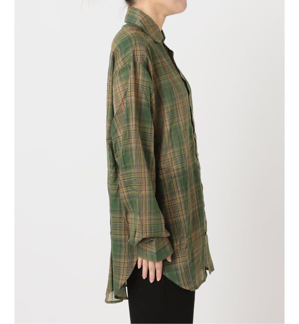 OUTDOOR PRODUCTS Usual Things「追加 シアーチェックスプレッドカラーシャツ」|シャツ・ブラウス|