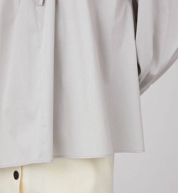 Ballsey「ハイカウントサテン ネックフリルブラウス」|シャツ・ブラウス|