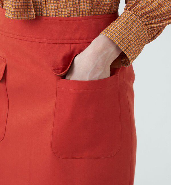 Ballsey「ブラッシュドサテン サイドポケットタイトスカート」|タイト|