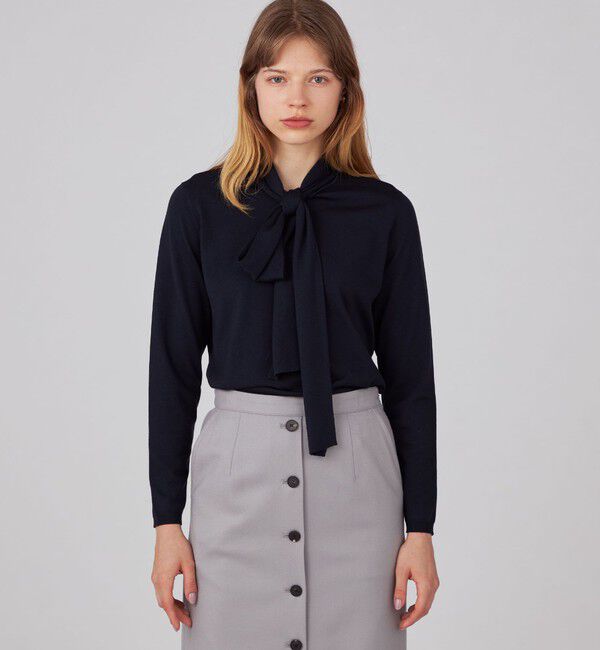 Ballsey「スーパーエクストラファインウール ボウタイプルオーバー」|ニット・セーター|