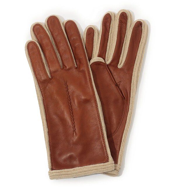 TOMORROWLAND GOODS「Milona Paris クロシェコンビグローブ」|手袋|46 ブラウン系