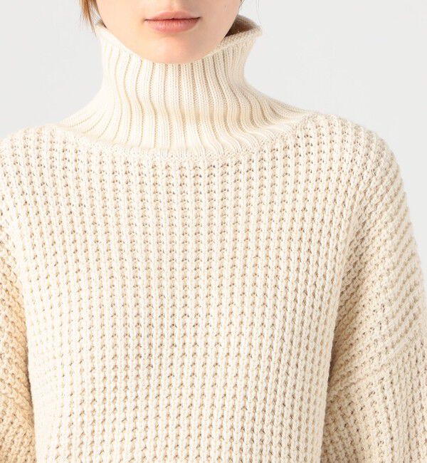 CABaN「コットンカシミヤワッフル タートルネックプルオーバー」|ニット・セーター|