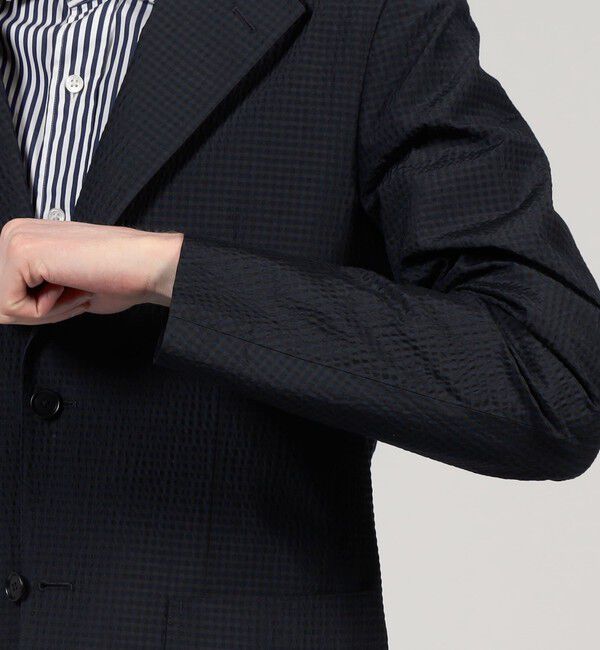 TOMORROWLAND MENS「シルクコットンシアサッカー シングルブレステッド3Bジャケット」|テーラードジャケット|