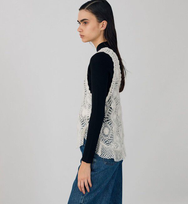 DES PRES「ヘアピンレースハンドニット ヘムフレアトップス」|ニット・セーター|