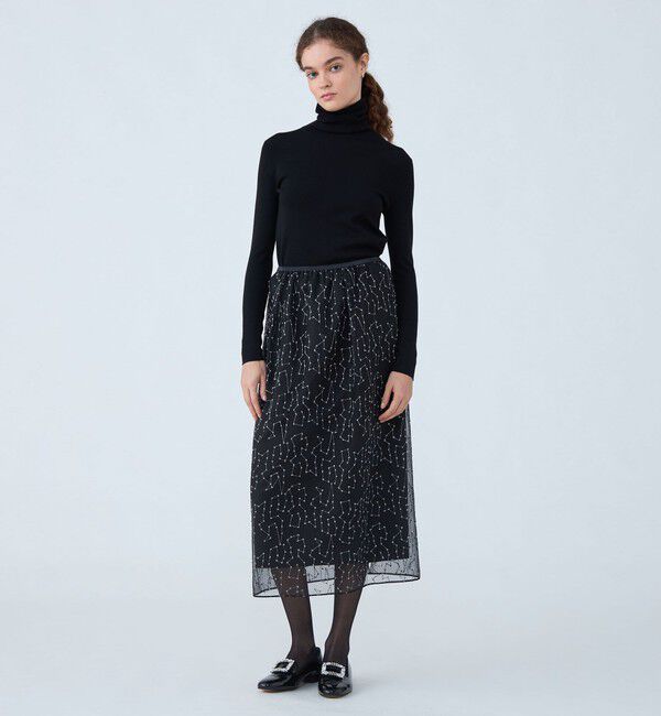 Ballsey「ビーズチュールエンブロイダリー タイトロングスカート」|スカート|