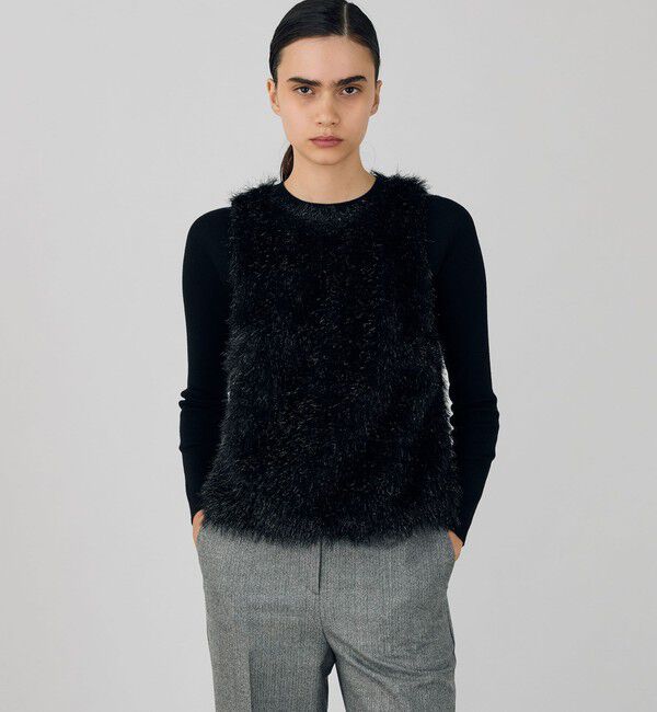 DES PRES「レイニーシャギー クルーネックベスト」|ベスト・ジレ|