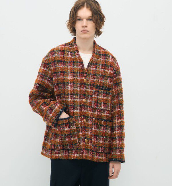 CABaN「CABaN ループツイード ノーカラージャケット」|ノーカラージャケット|