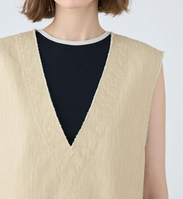 MACPHEE「ダブルサイドピグメント Vネックベスト」|ベスト・ジレ|