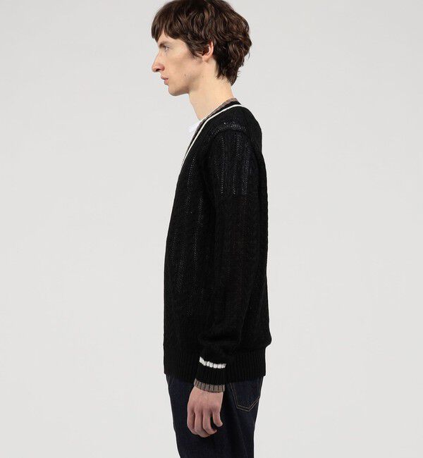 TOMORROWLAND MENS「プレミアムリネン チルデンプルオーバーニット」|ニット・セーター|