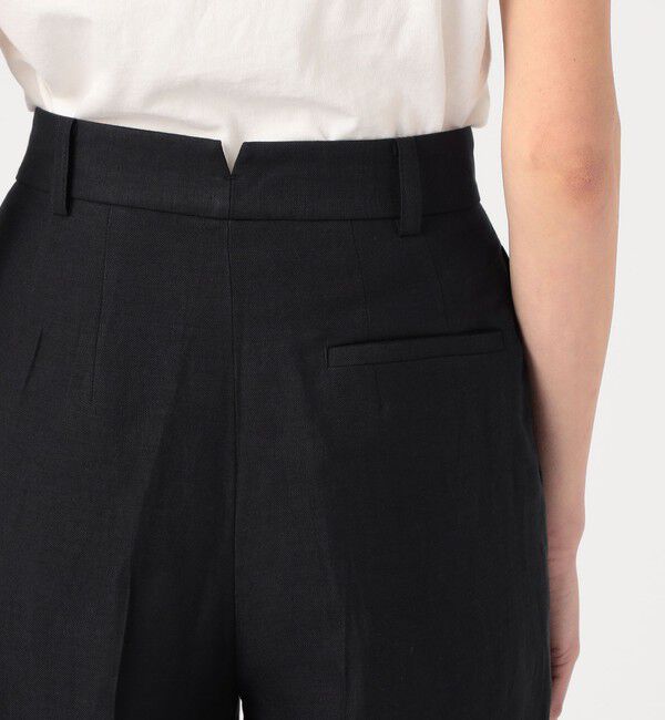 MACPHEE「リネンレーヨンツイル タックワイドパンツ」|スラックス|