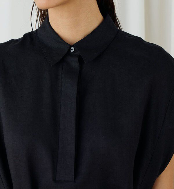 DES PRES「シルクリネンクロス ボクシーブラウス」|シャツ・ブラウス|