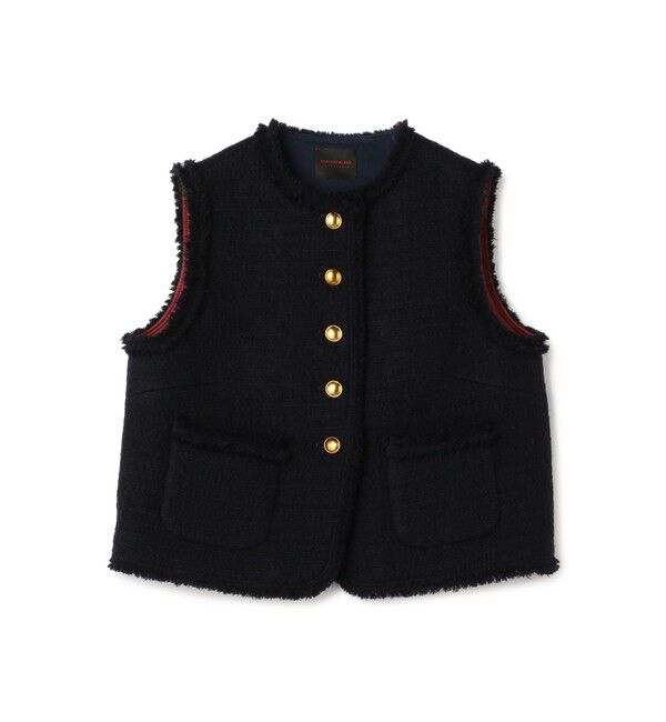 TOMORROWLAND collection「ブークレーファンシー クルーネックジレ」|ベスト・ジレ|69 ネイビー