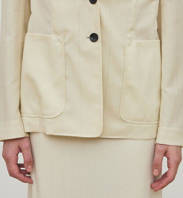 DES PRES「アキハチェックウール ラウンドラペルシングルジャケット」|テーラードジャケット|