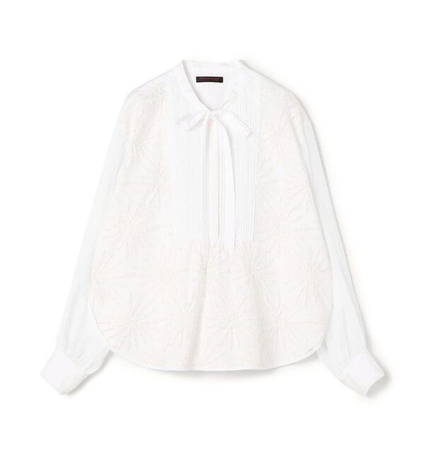 TOMORROWLAND collection「ホワイトコンビネーション エンブロイダリーボウタイブラウス」|シャツ・ブラウス|11 ホワイト