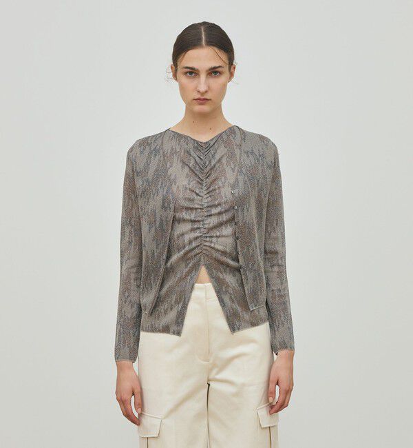 DES PRES「ソフトラメジャカード Vネックカーディガン」|カーディガン|