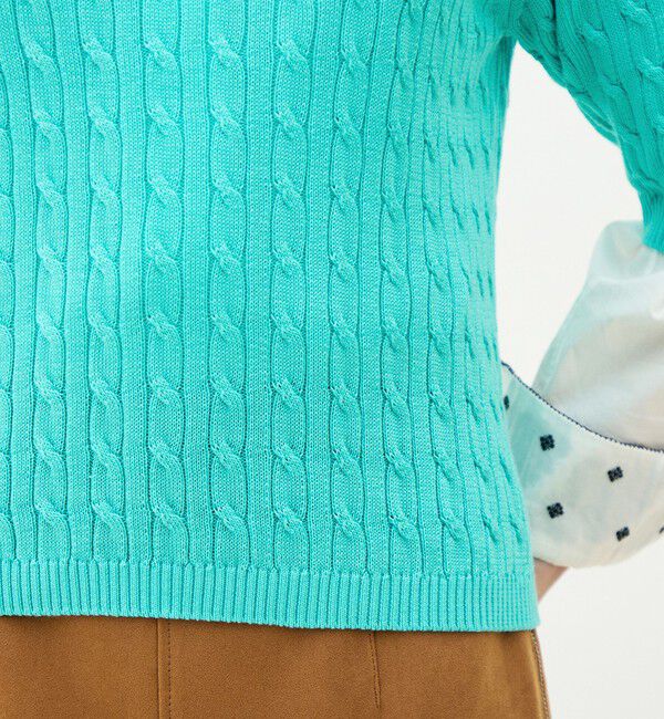 MACPHEE「ギザケーブル ハーフスリーブプルオーバー」|ニット・セーター|