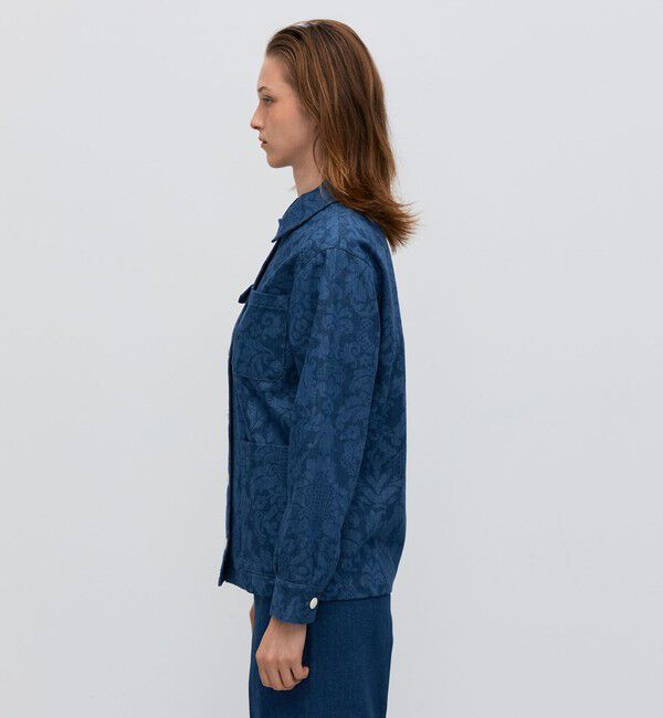 BACCA「ブルーデニムプリント ワークジャケット」|ブルゾン・スタジャン|