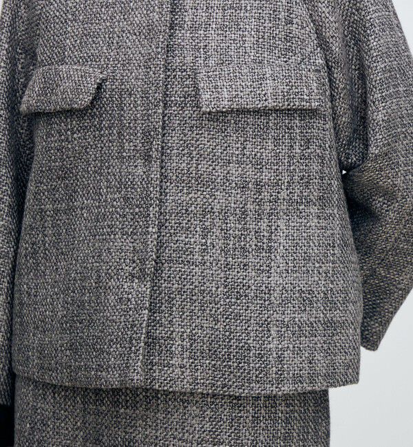 TOMORROWLAND collection「ロービングツイード Aラインジャケット」|ノーカラージャケット|