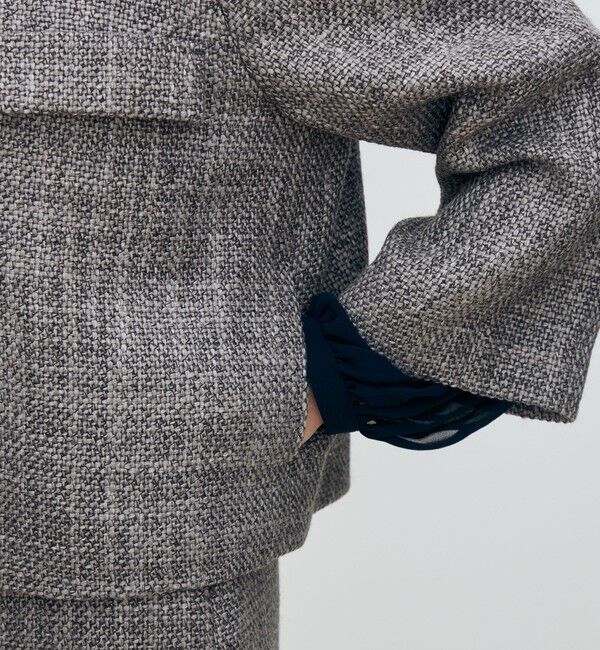 TOMORROWLAND collection「ロービングツイード Aラインジャケット」|ノーカラージャケット|